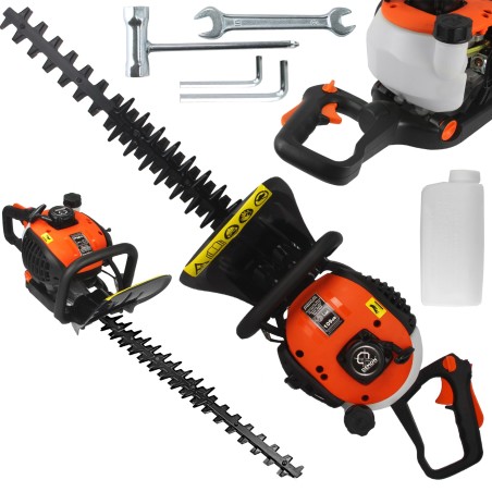 Tagliasiepi a Scoppio Benzina Lama 56 cm Motore Benzina 26cc Manico Girevole 2 Tempi monocilindrico Easy Starter